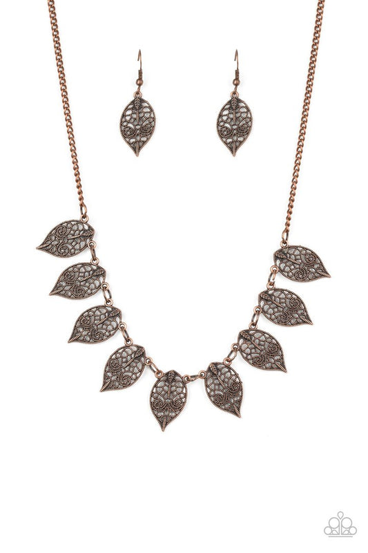 Paparazzi Accessories - Leafy Lagoon - Copper Necklace - Alies Bling Bar