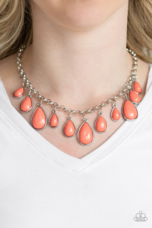 Paparazzi Accessories - Jaw-Dropping Diva - Orange Necklace - Alies Bling Bar