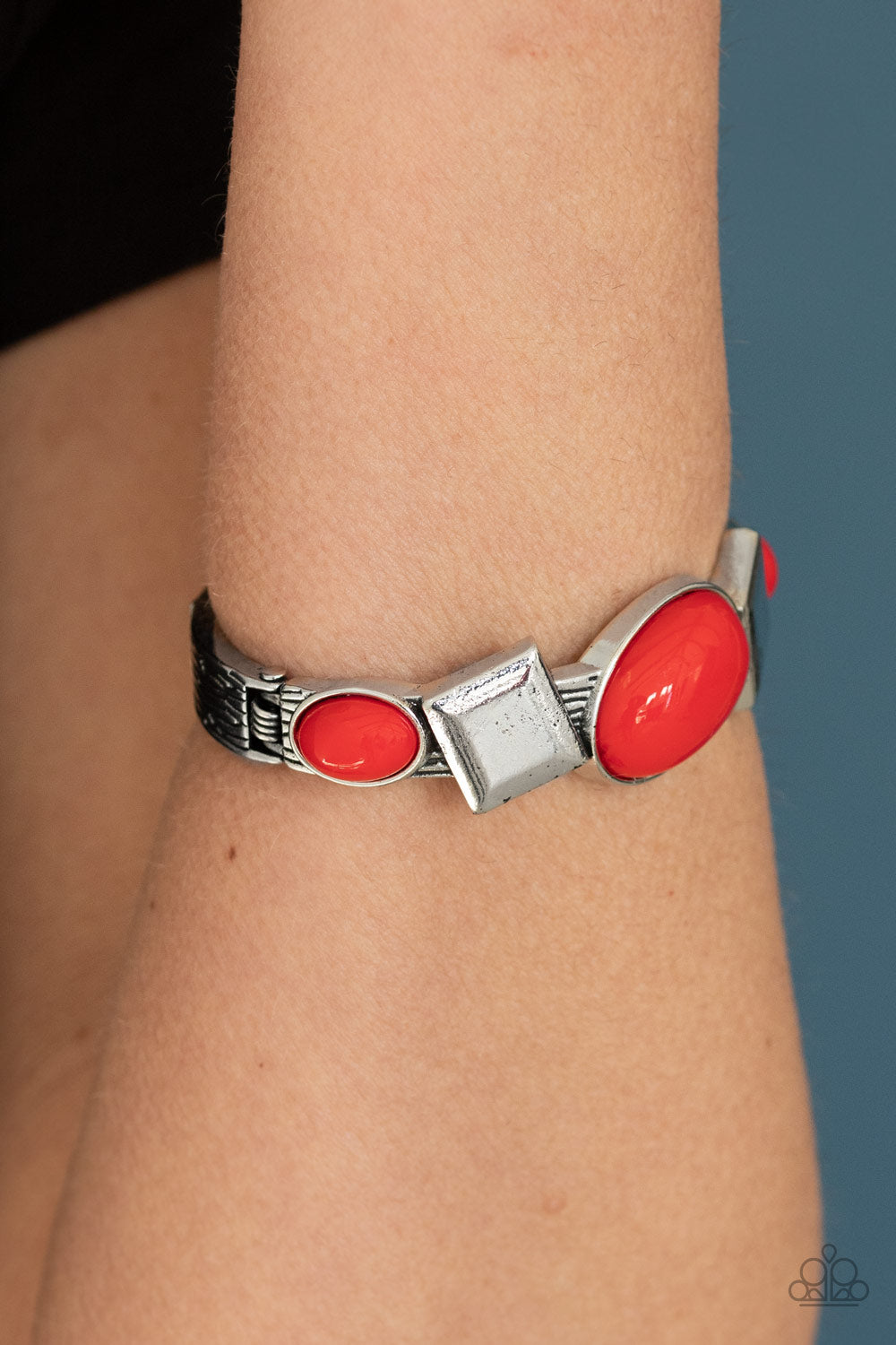 Paparazzi Accessories - Abstract Appeal - Red Bracelet - Alies Bling Bar