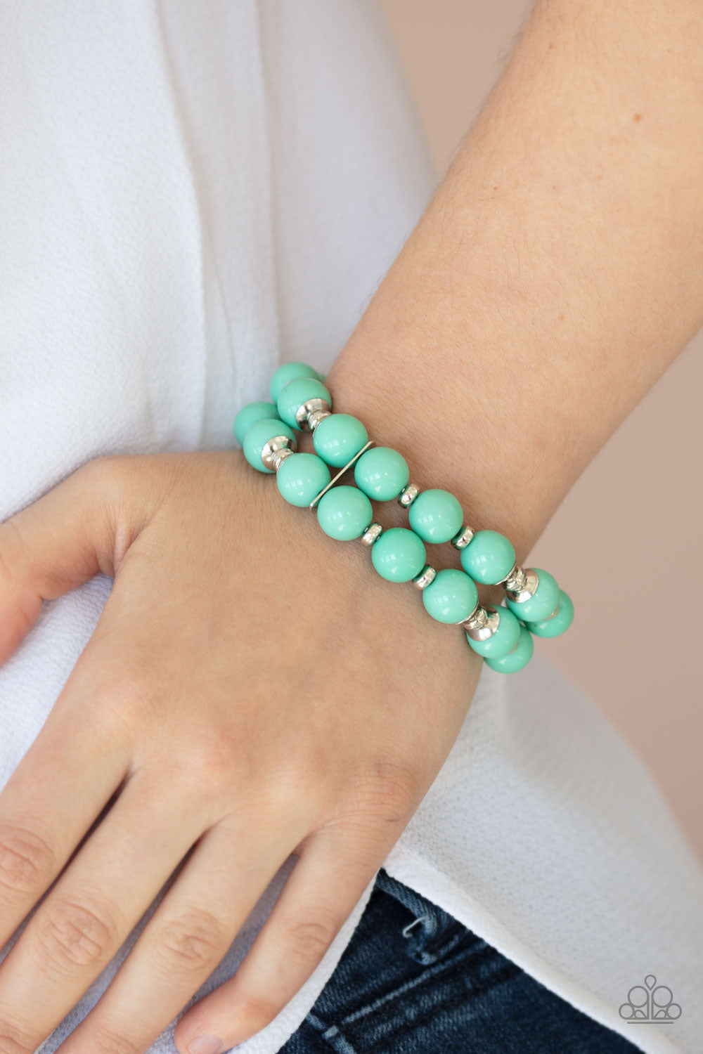 Paparazzi - Bubble Blast Off - Green Bracelet - Aliesblingbar