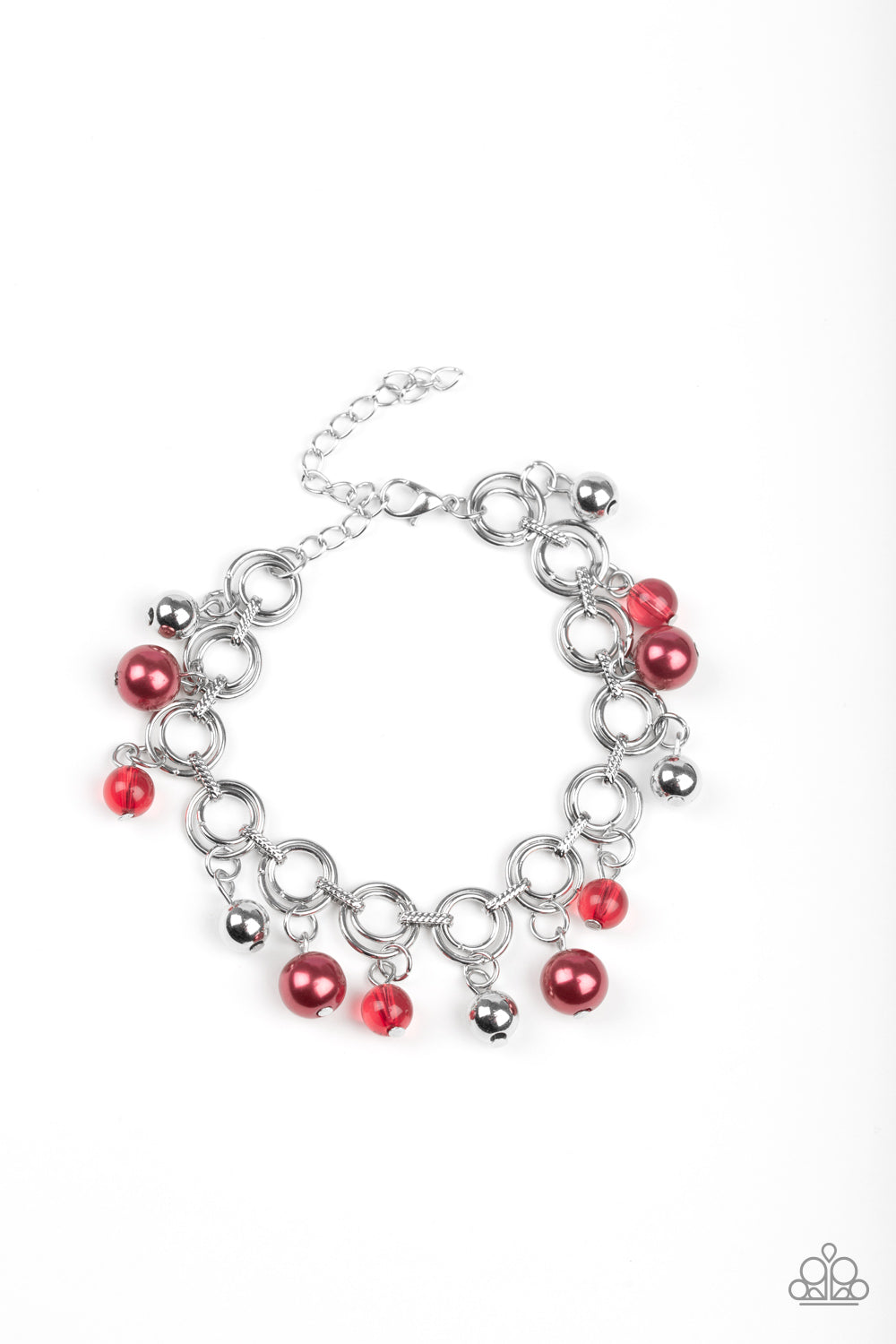 Paparazzi Accessories - Fancy Fascination - Red Bracelet - Alies Bling Bar
