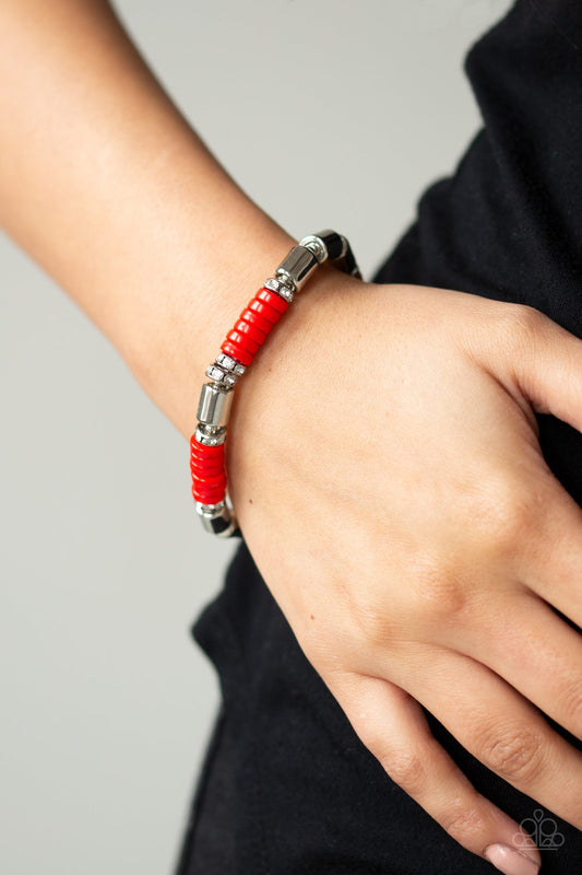 Paparazzi Accessories - Whimsical Wanderer - Red - Bracelet - Alies Bling Bar