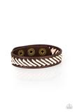 Paparazzi - Watch Your BACKPACKER - Brown Leather Bracelet - Alies Bling Bar