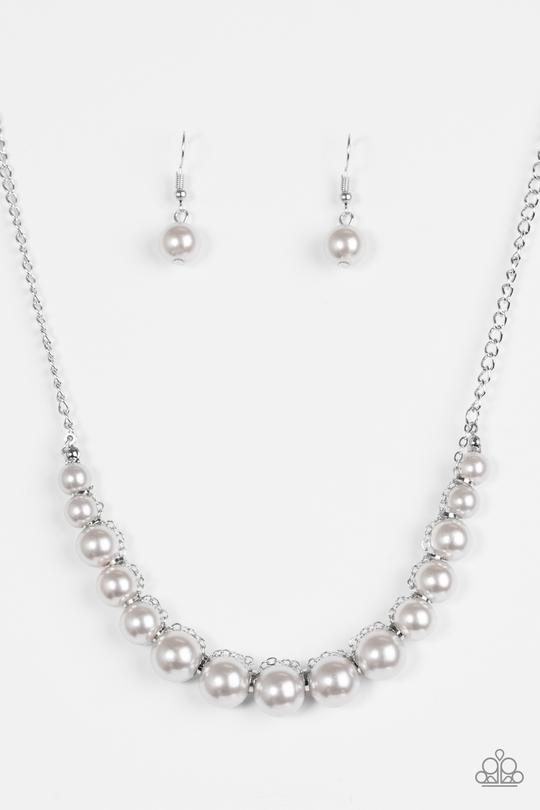 Paparazzi - The FASHION Show Must Go On! - Silver Pearl Necklace - Alies Bling Bar