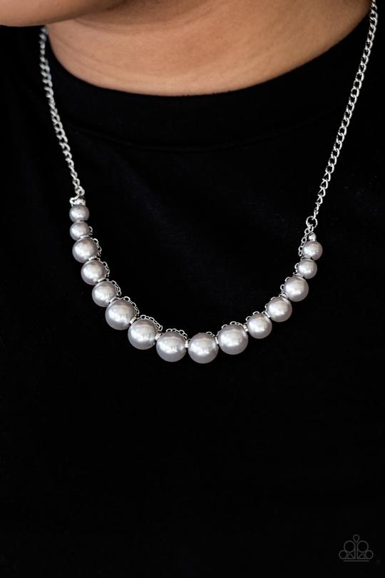 Paparazzi - The FASHION Show Must Go On! - Silver Pearl Necklace - Alies Bling Bar