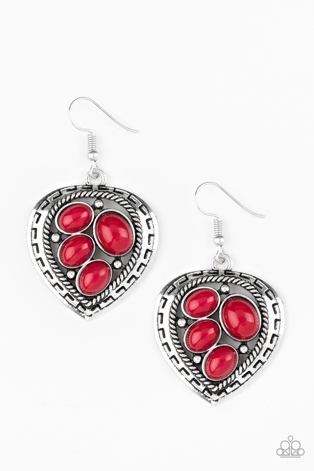 Paparazzi Accessories - Wild Heart Wonder - Red Earrings - Alies Bling Bar