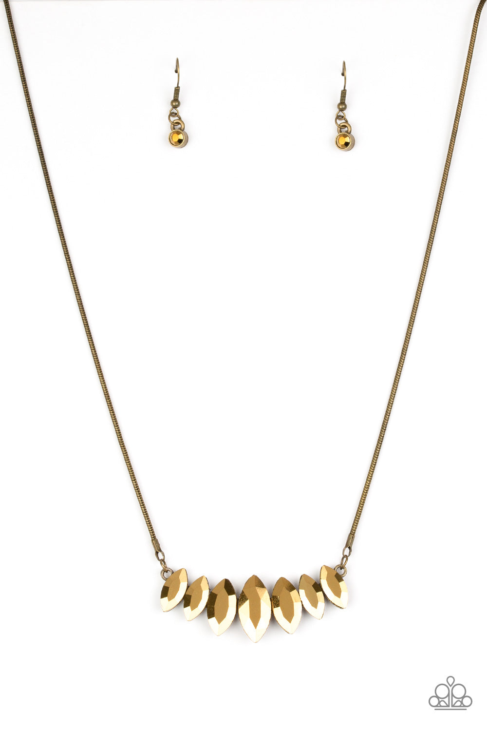 Paparazzi - Leading Lady - Brass Necklace & Earrings - Alies Bling Bar