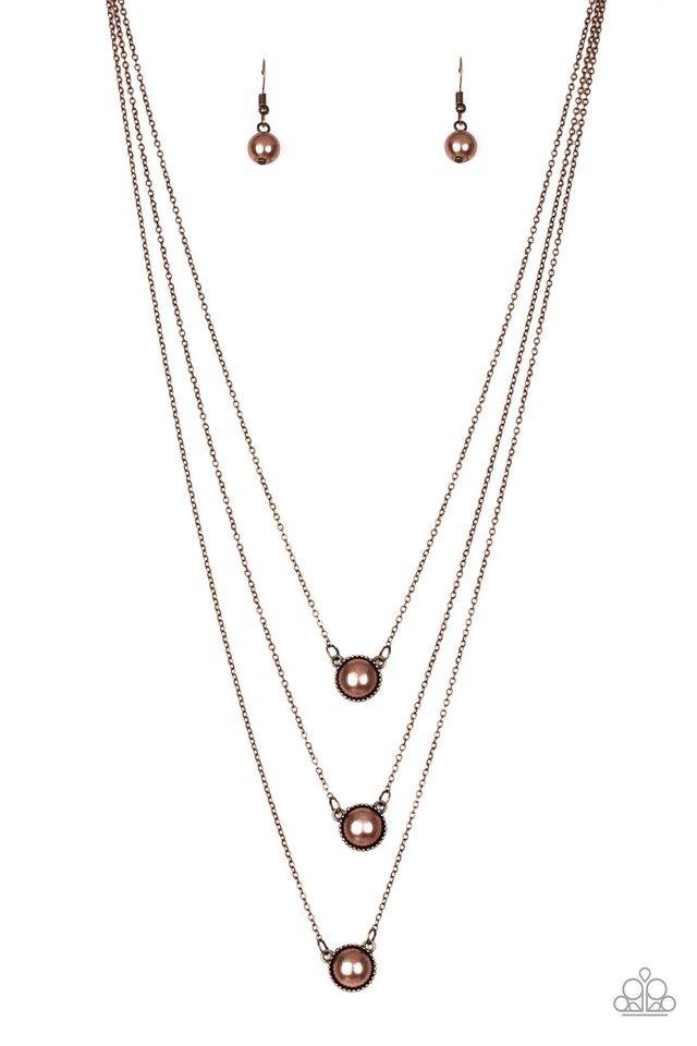 Paparazzi - A Love For Luster - Copper Pearl Necklace- Alies Bling Bar