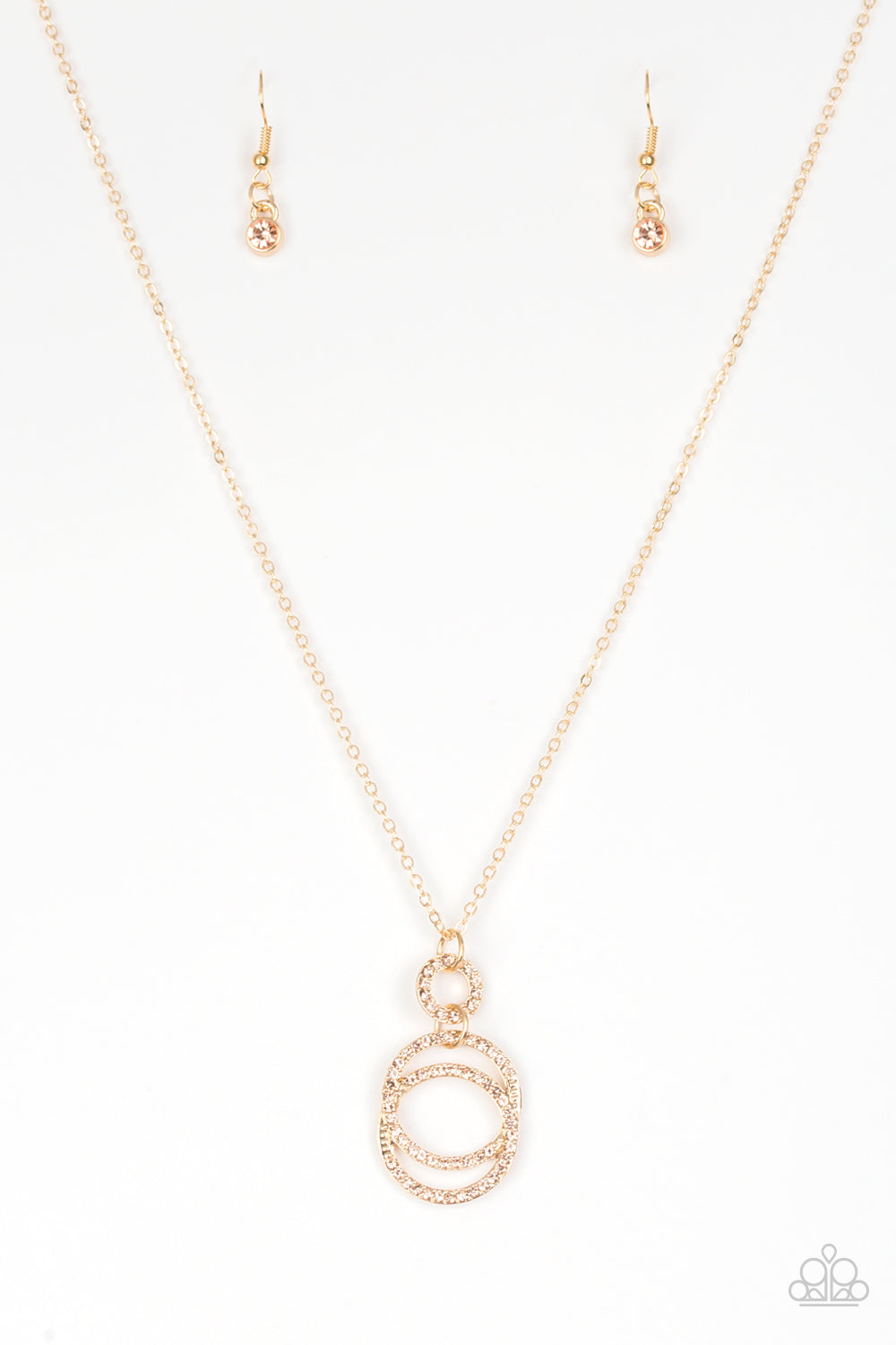Paparazzi - Timeless Trio - Gold Necklace - Alies Bling Bar