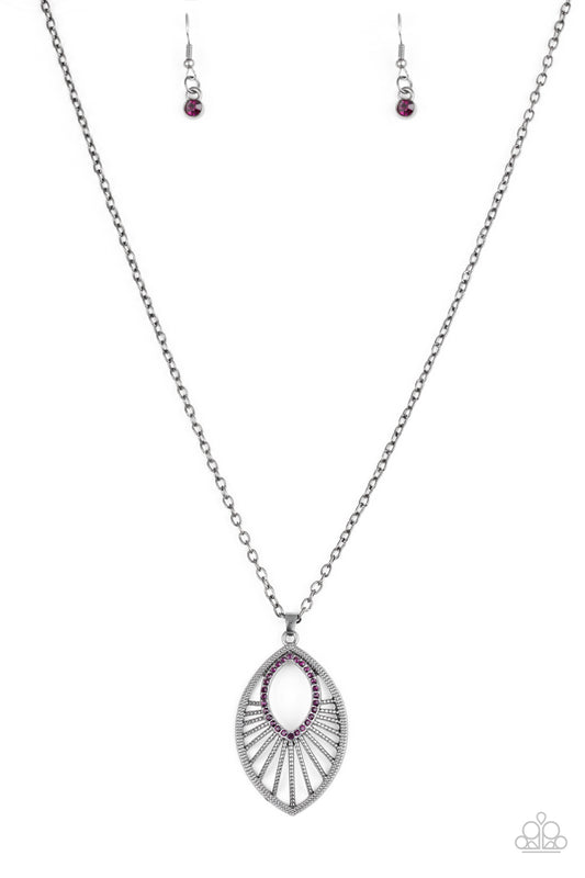Paparazzi Court Couture - Purple Gunmetal Necklace - Alies Bling Bar