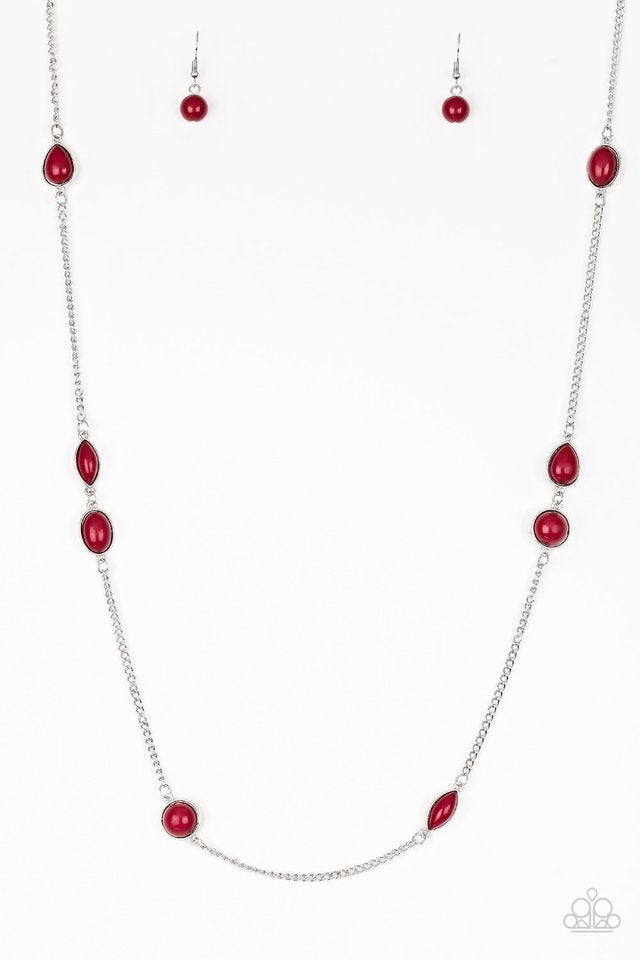 Paparazzi Pacific Piers - Red Necklace - Alies Bling Bar