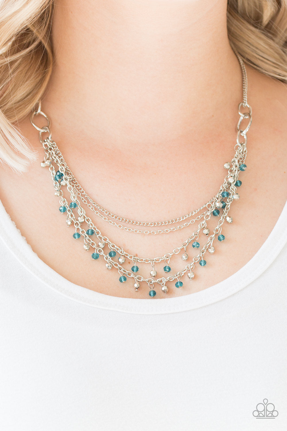 Financially Fabulous - Blue Necklace - Paparazzi Accessories - Alies Bling Bar