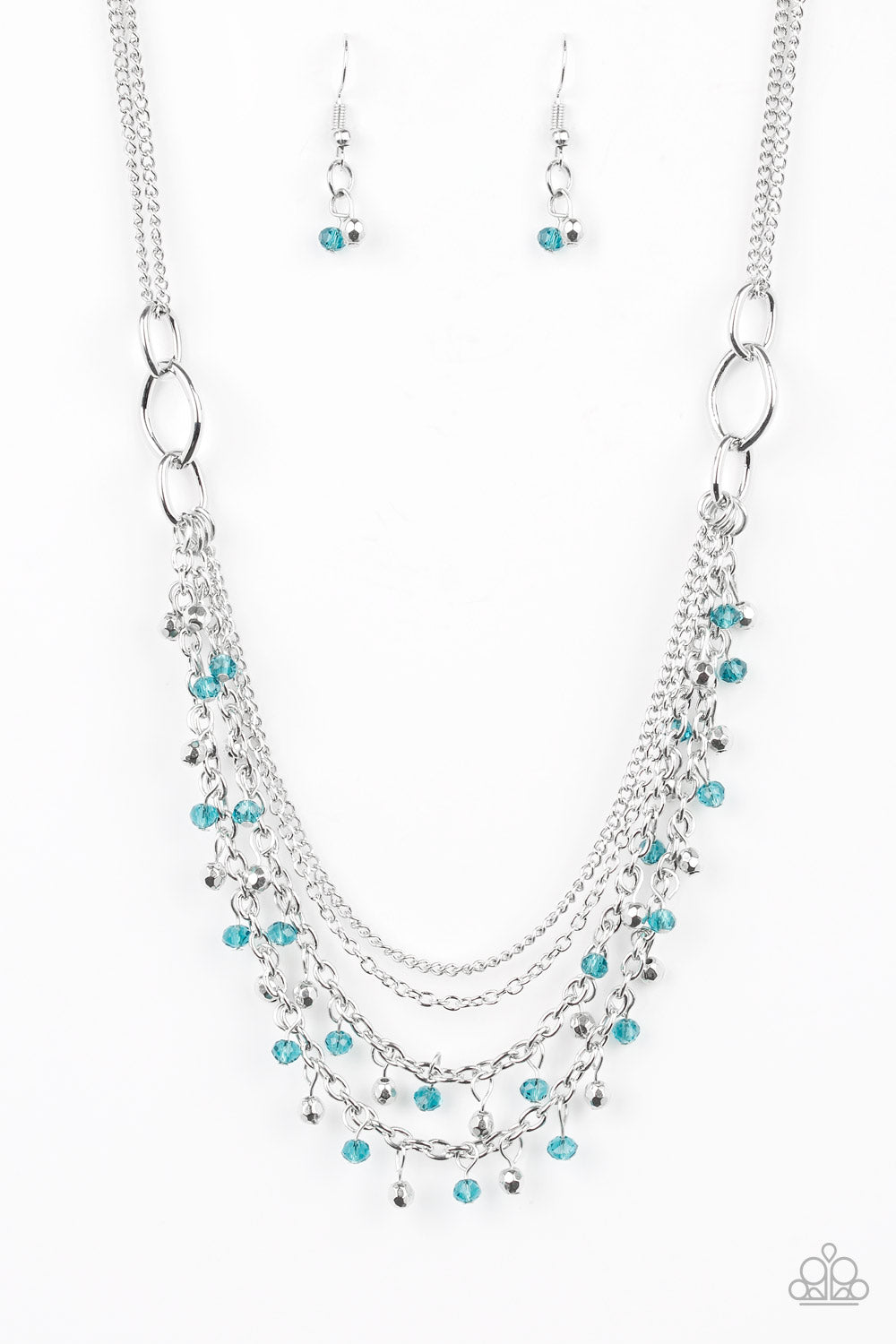 Financially Fabulous - Blue Necklace - Paparazzi Accessories - Alies Bling Bar