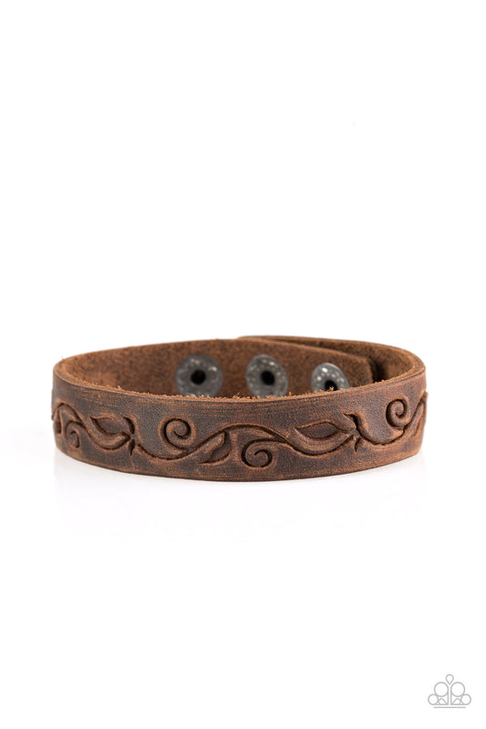 Paparazzi Accessories - Fearless Forager - Brown Bracelet - Alies Bling Bar