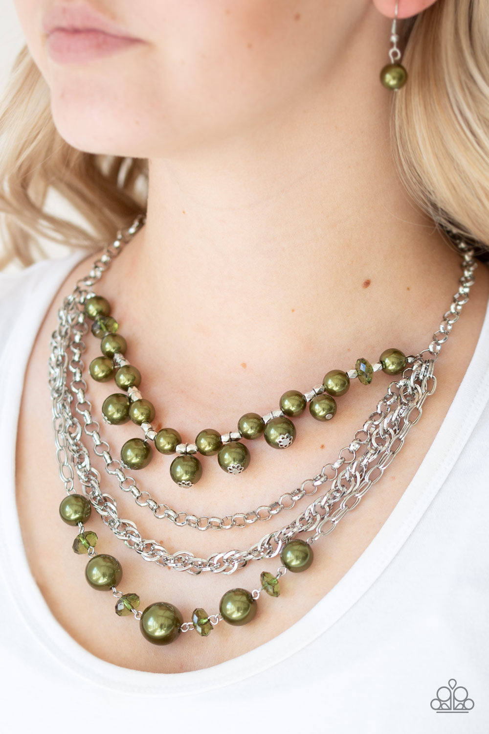Paparazzi Accessories - Rockin Rockette - Green Necklace - Alies Bling Bar
