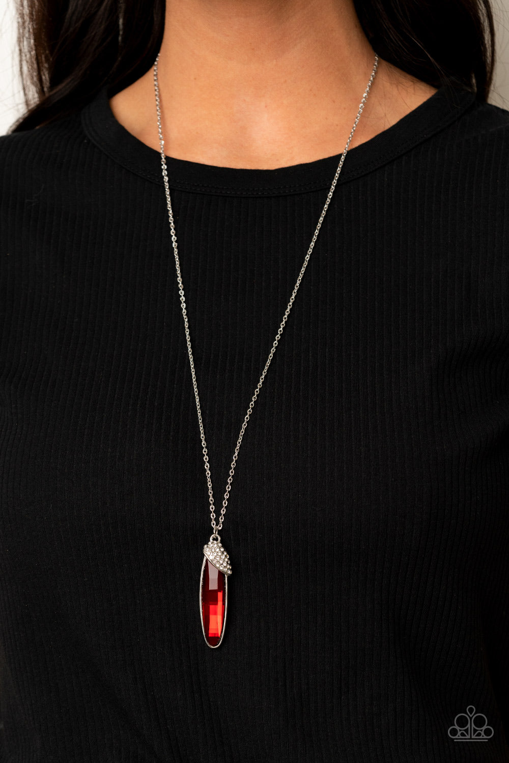 Paparazzi Accessories - Spontaneous Sparkle - Red Necklace - Alies Bling Bar
