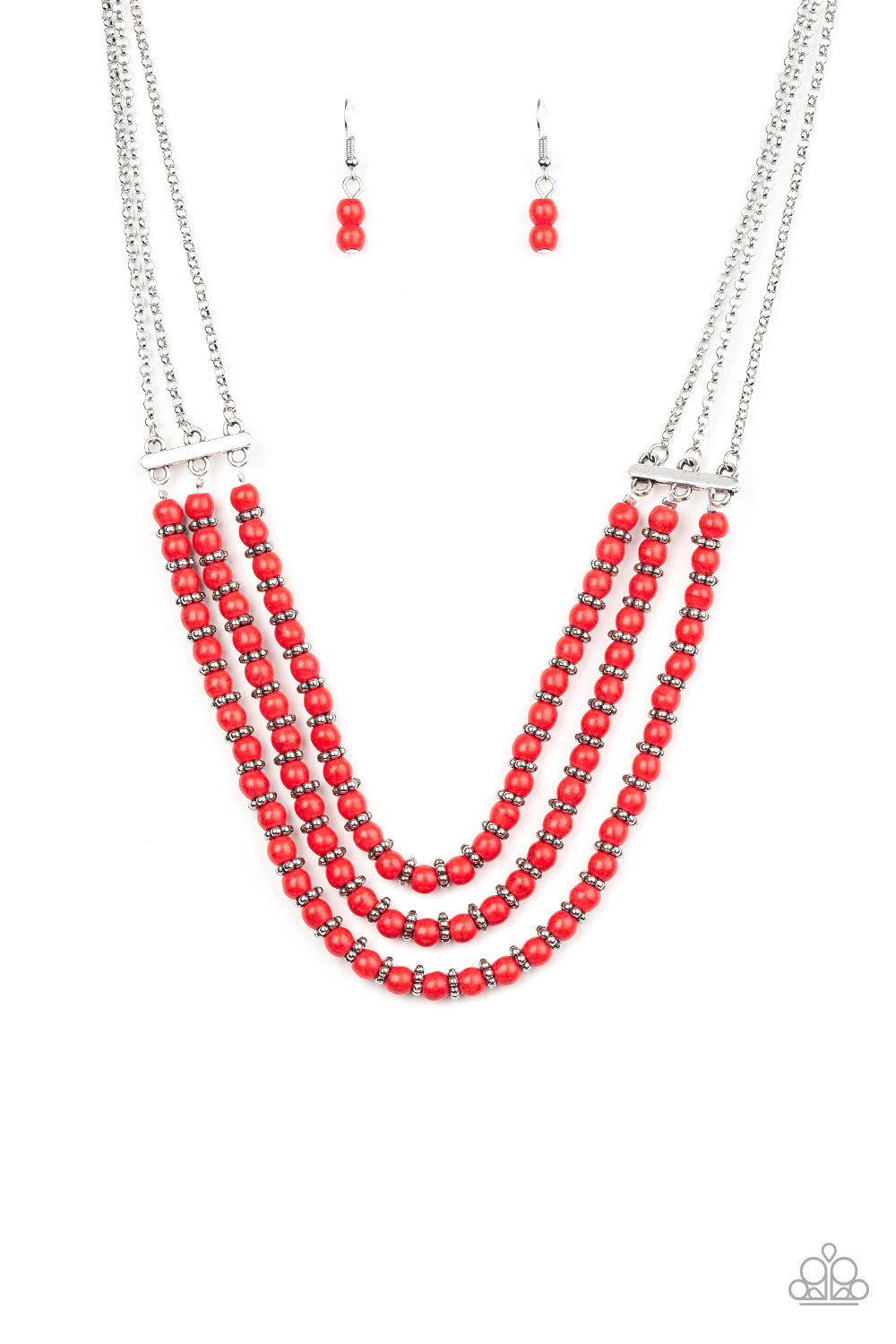 Paparazzi Accessories - Terra Trails - Red Necklace - Alies Bling Bar