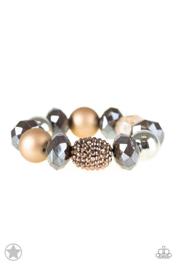 Paparazzi All Cozied Up - Brown Bracelet - Blockbuster Exclusive - Alies Bling Bar