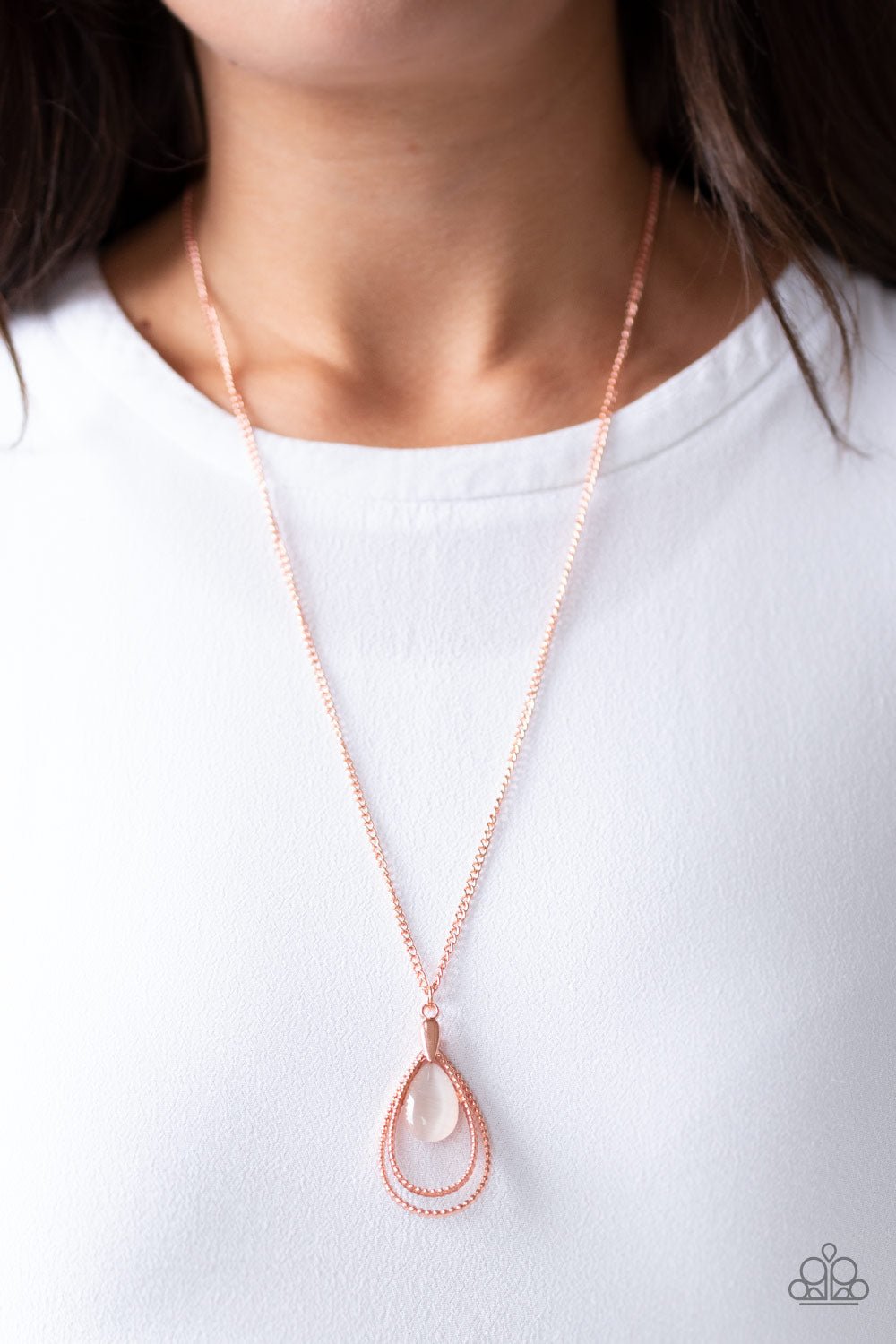 Teardrop Tranquility - Copper Necklace  - Paparazzi Accessories - Alies Bling Bar