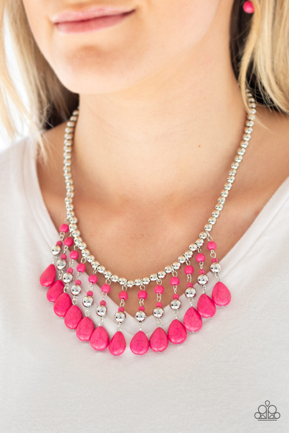 Paparazzi - Rural Revival - Pink Necklace - Alies Bling Bar