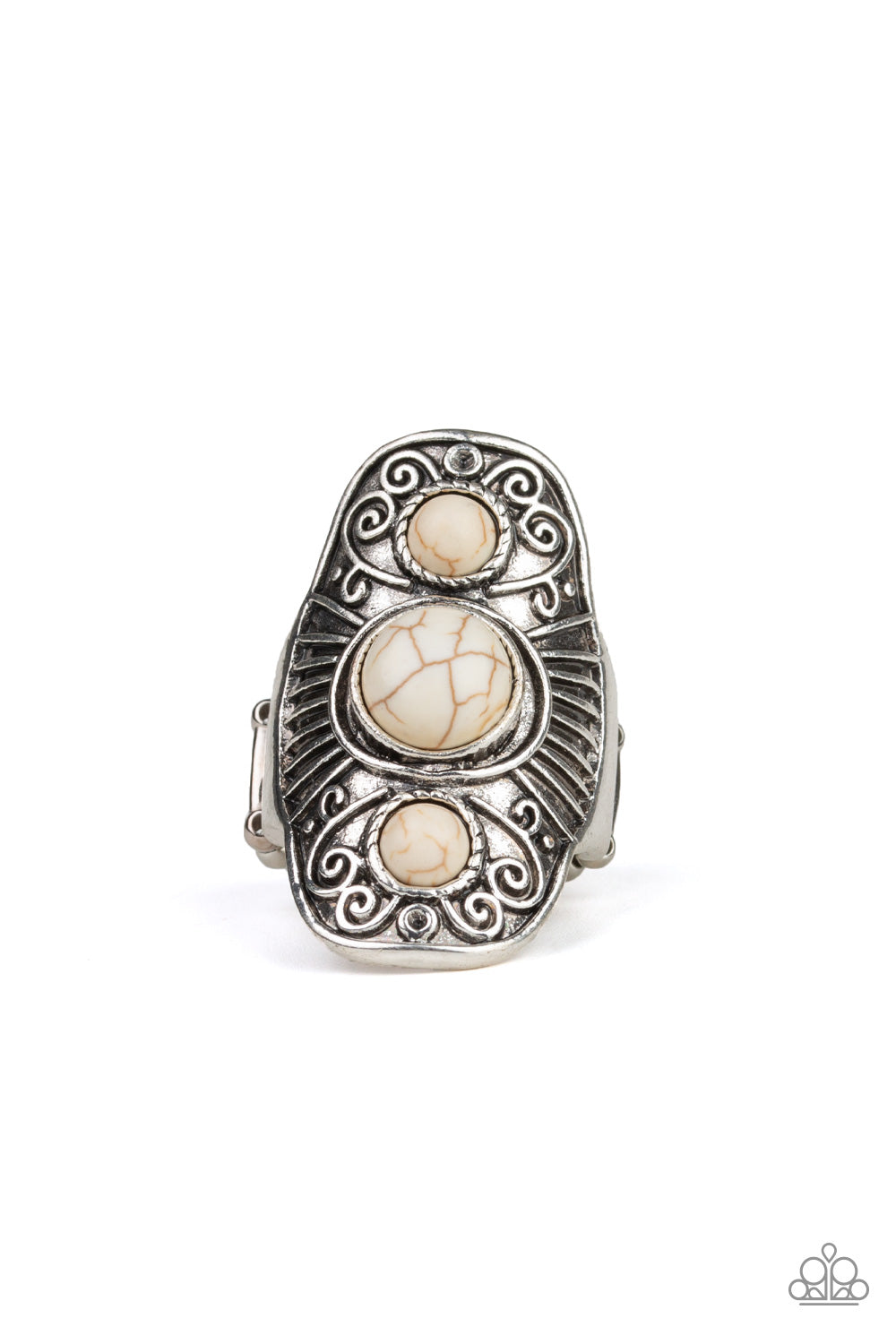 Paparazzi Accessories - Stone Oracle - White Ring - Alies Bling Bar