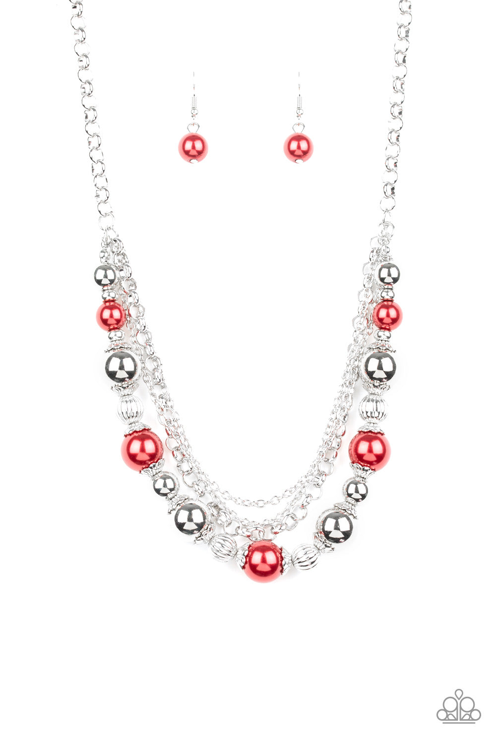 Paparazzi 5th Avenue Romance - Red Pearl Necklace - Alies Bling Bar