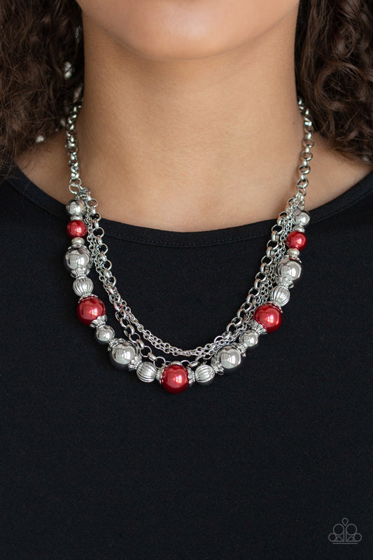 Paparazzi 5th Avenue Romance - Red Pearl Necklace - Alies Bling Bar