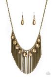 Paparazzi - Bragging Rights - Brass Necklace - Alie's Bling Bar