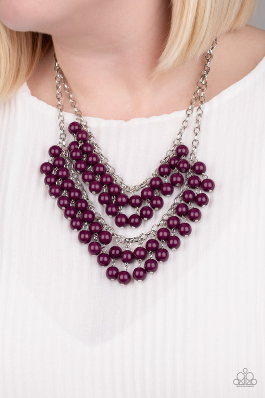 Paparazzi Accessories - Bubbly Boardwalk - Purple Necklace - Alies Bling Bar
