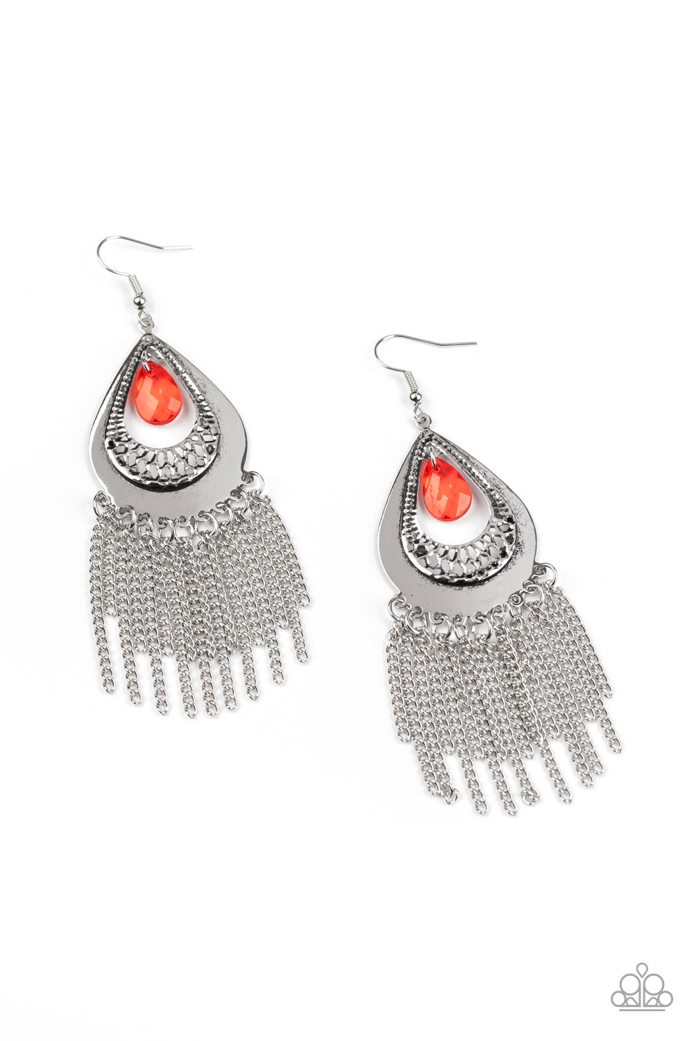 Paparazzi Accessories - Scattered Storms - Red Earrings - Alies Bling Bar