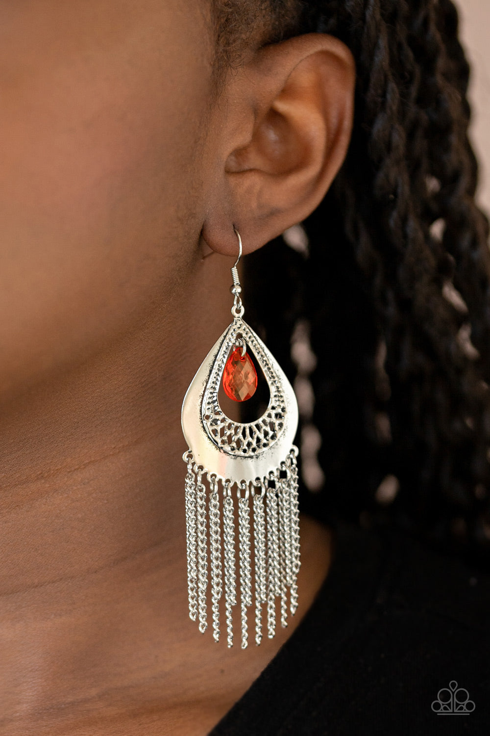 Paparazzi Accessories - Scattered Storms - Red Earrings - Alies Bling Bar