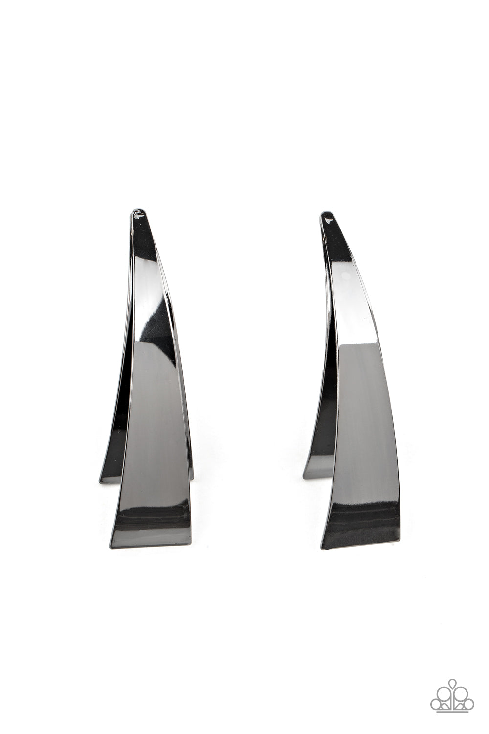Paparazzi Underestimated Edge - Black Gunmetal Earrings - Life of the Party Exclusive December 2020