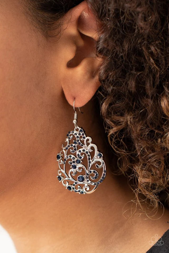 Winter Garden - Blue Earrings - Paparazzi Accessories Preorder - Alies Bling Bar