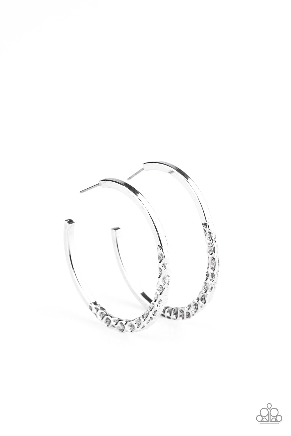 Paparazzi Accessories - Imprinted Intensity - Silver Earrings - Alies Bling Bar