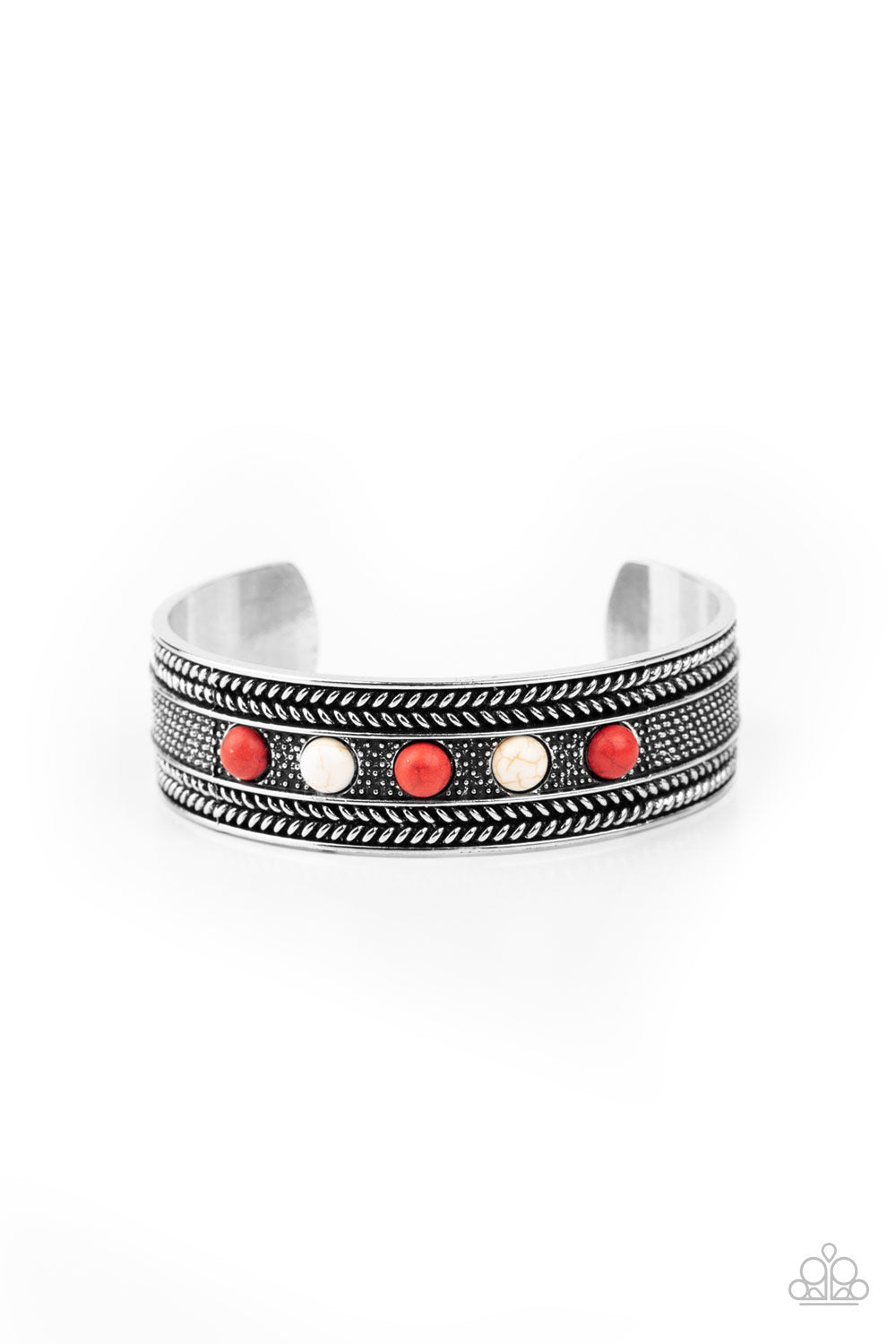 Quarry Quake - Red Bracelet - Paparazzi Accessories - Alies Bling Bar