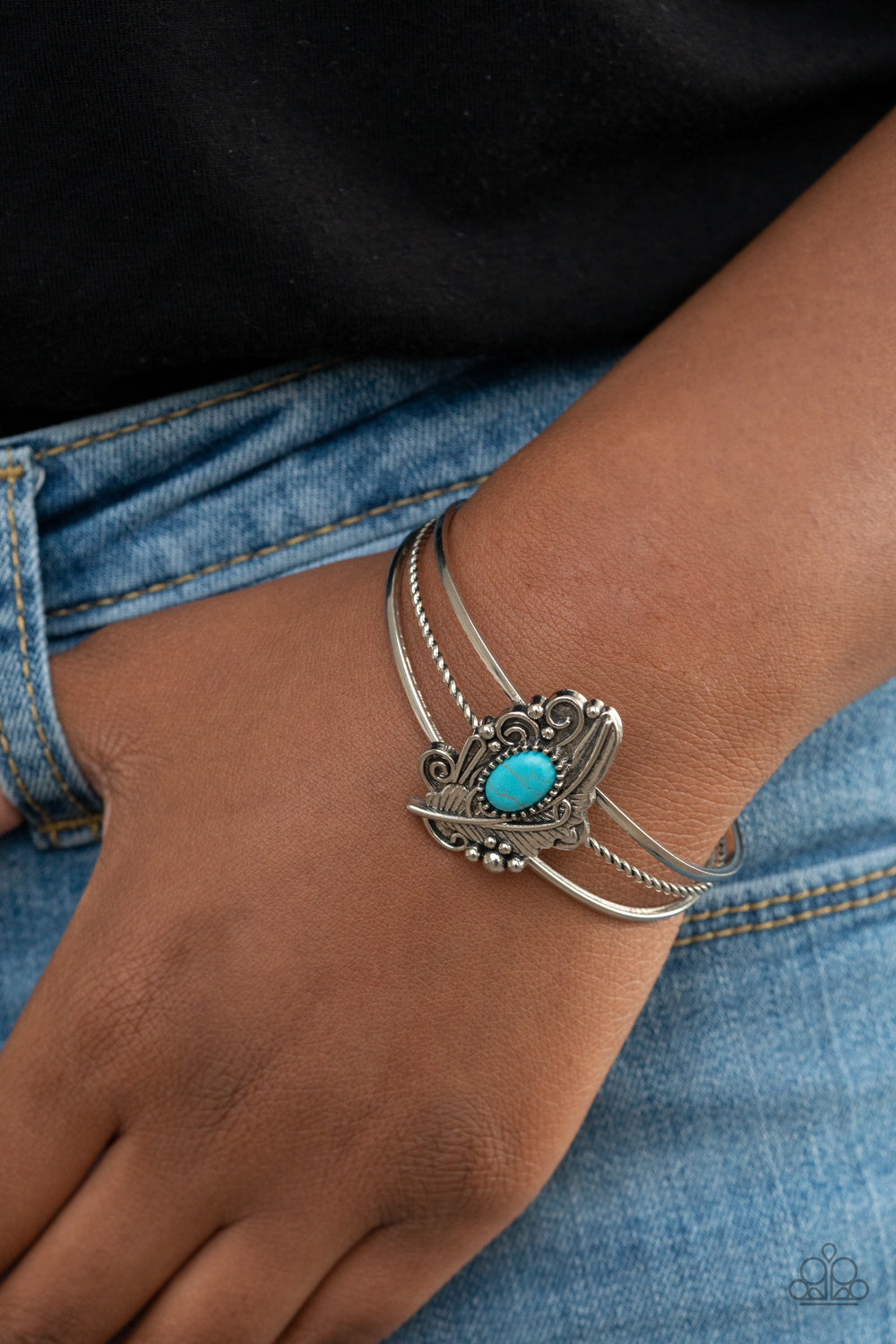 Paparazzi Accessories - Sahara Solstice - Blue Bracelet - Alies Bling Bar