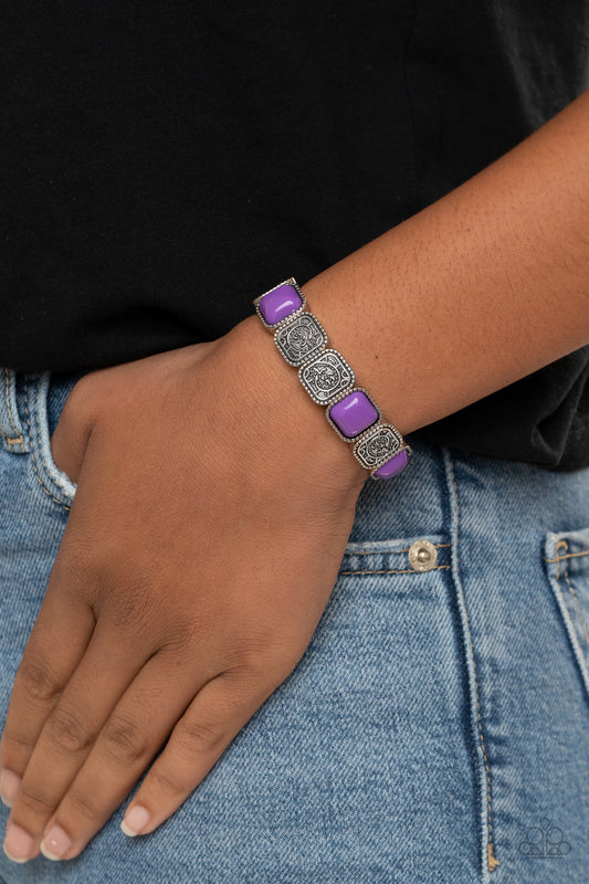 Paparazzi Accessories - Trendy Tease - Purple Bracelet - Alies Bling Bar