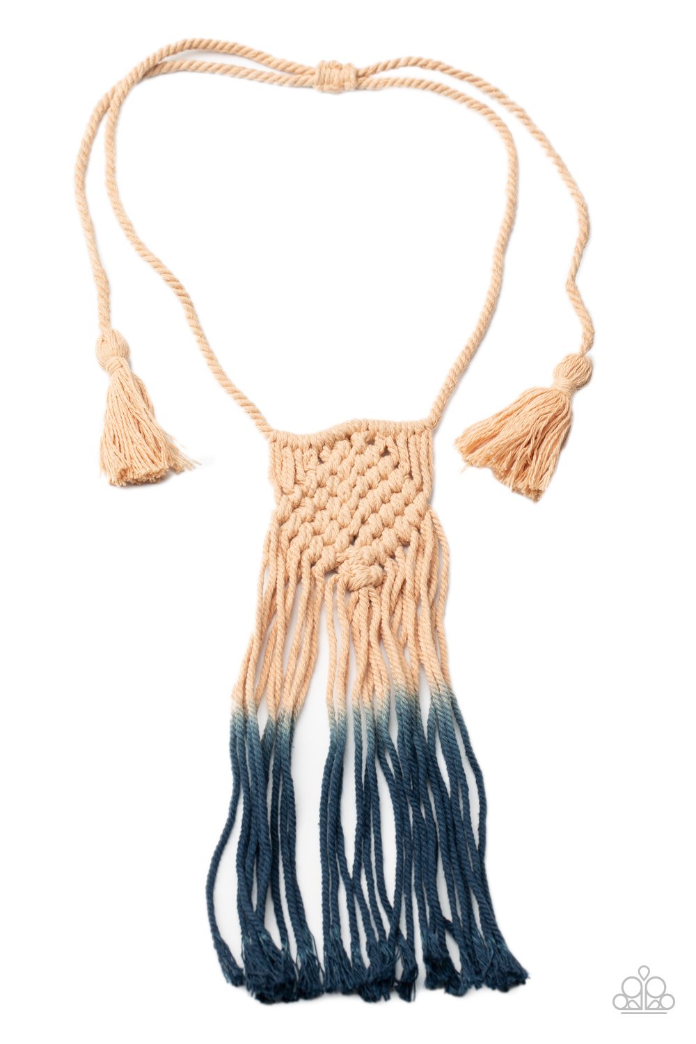 Paparazzi - Look At Macrame Now - Blue Necklace - Alies Bling Bar