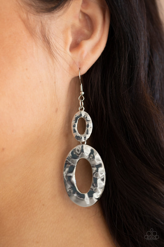 Paparazzi  - Bring On The Basics - Silver Earrings - Alies Bling Bar