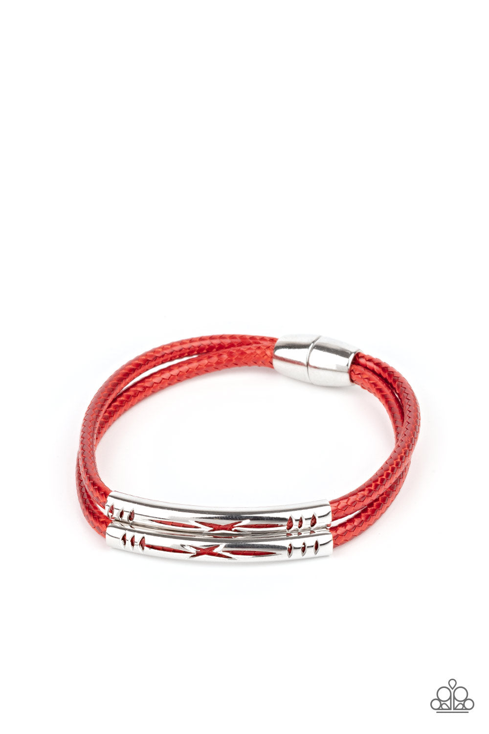 Paparazzi - What a WANDER-ful World - Red Magnetic Bracelet - Alies Bling Bar