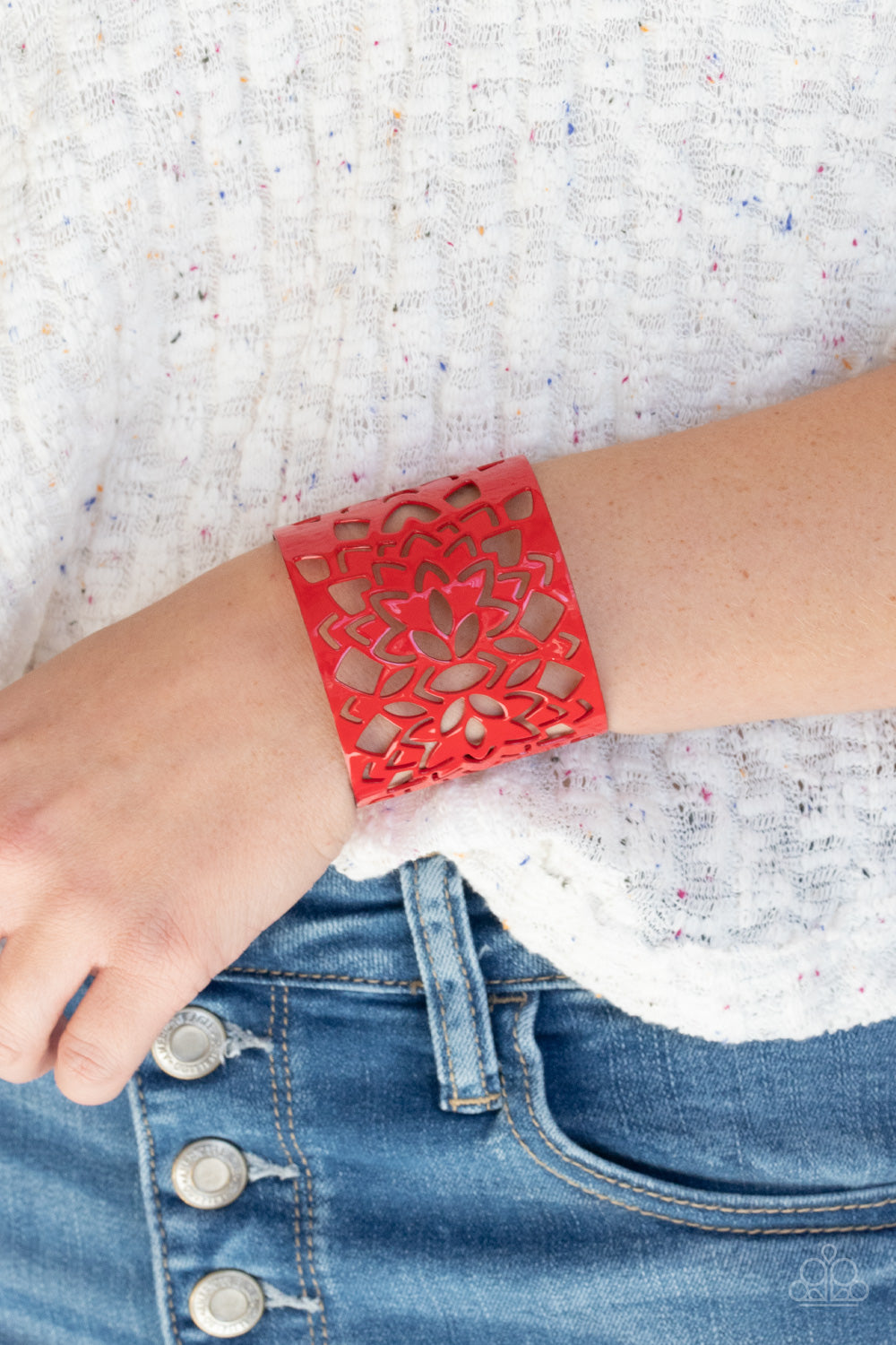 Paparazzi - Hacienda Hotspot - Red Cuff Bracelet - Alies Bling Bar