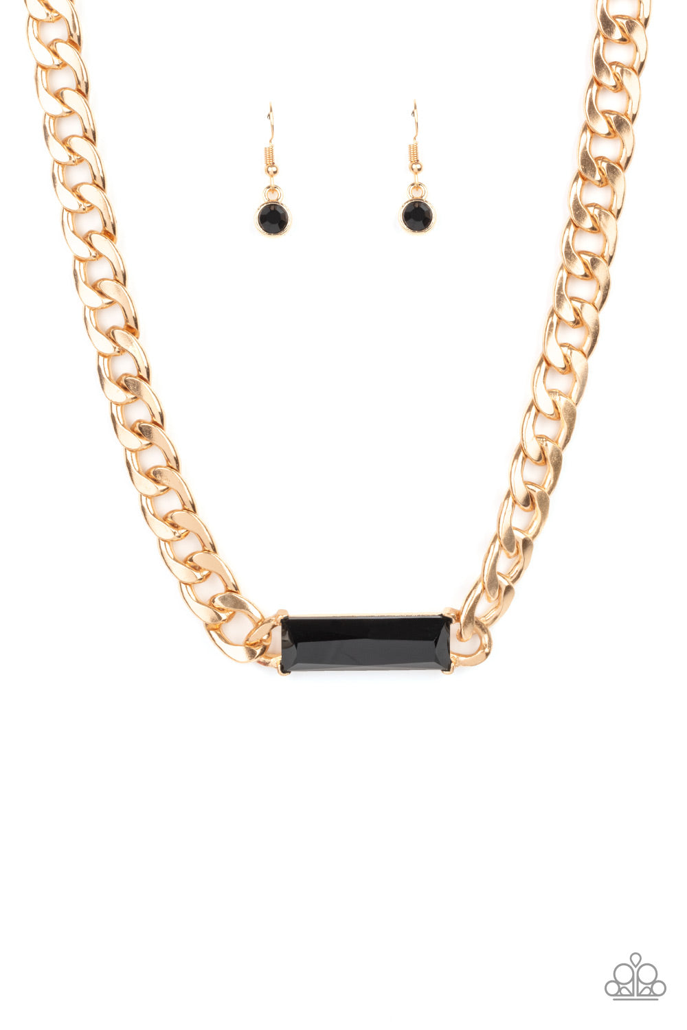 Paparazzi -   Urban Royalty - Gold Necklace & Earrings - Alies Bling Bar