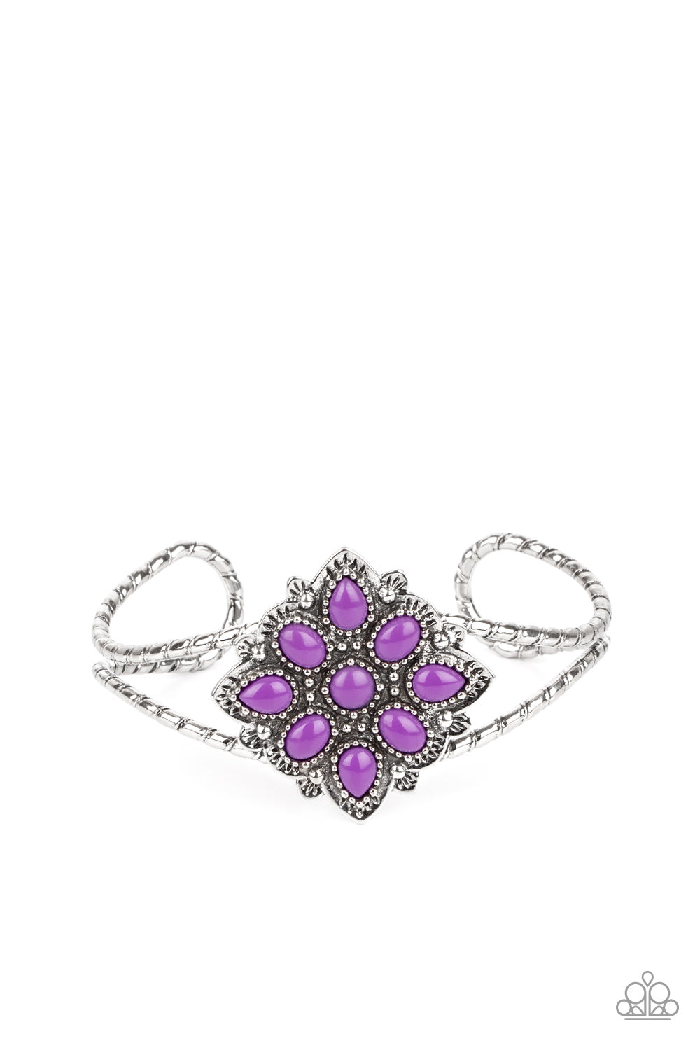 Paparazzi - Happily Ever APPLIQUE - Purple Bracelet-Paparazzi Accessories - Alies Bling Bar