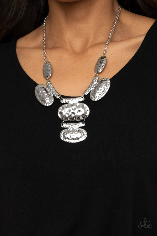 Paparazzi -Gallery Relic - Silver Necklace & Earrings - Alies Bling Bar