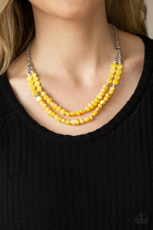 Paparazzi - Staycation Status - Yellow Necklace - Alies Bling Bar