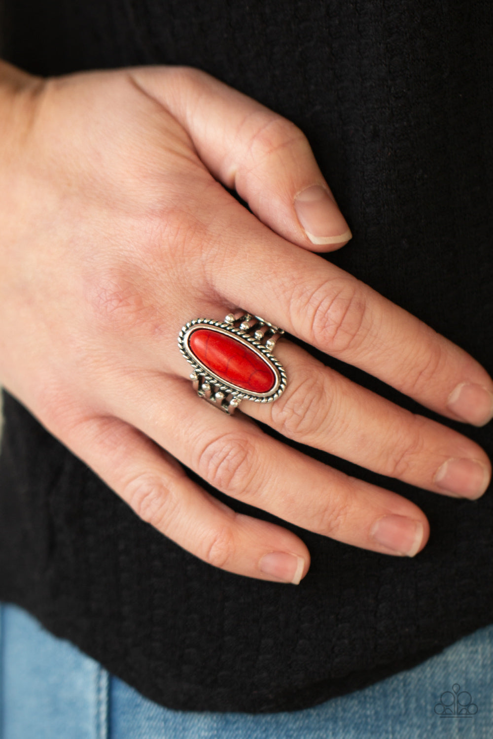 Home On The RANCH - Red Ring - Paparazzi Accessories - Alies Bling Bar