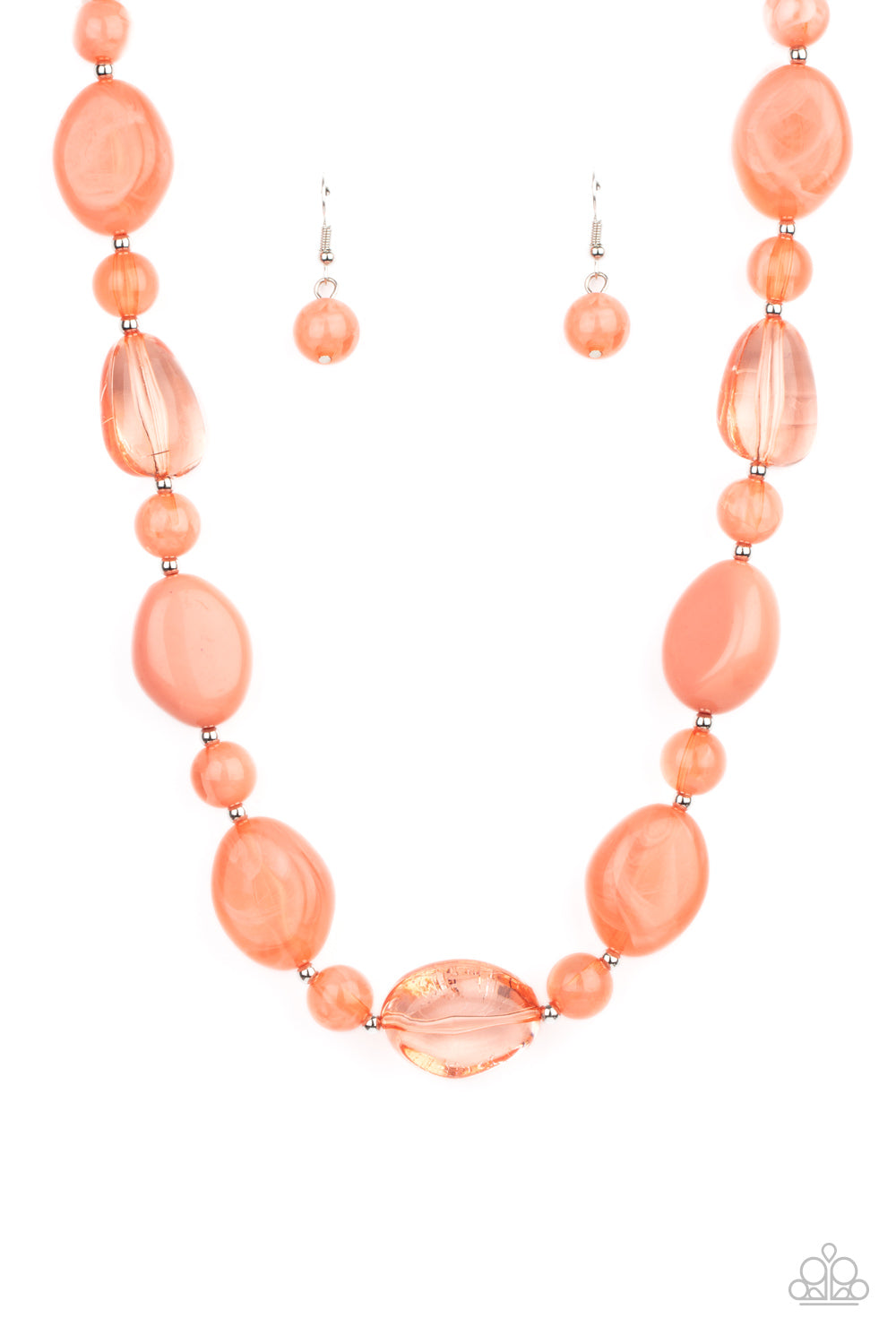 Paparazzi - Staycation Stunner - Orange Necklace & Earrings - Alies Bling Bar