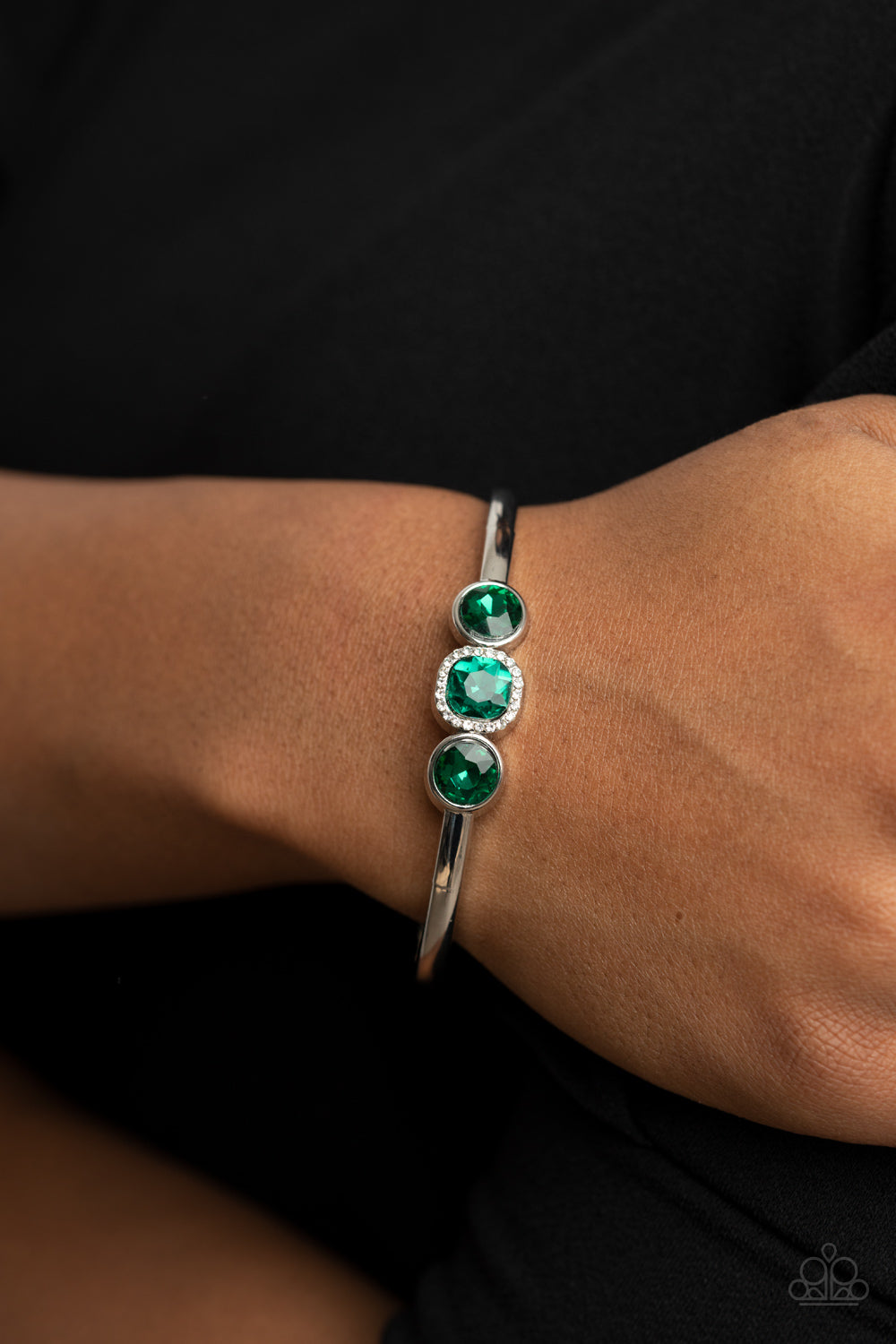 Royal Demands - Green Bracelet - Paparazzi Accessories - Alies Bling Bar