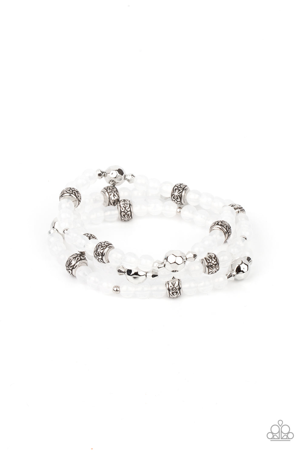 Paparazzi Accessories - Here to STAYCATION - White Bracelet - Alies Bling Bar