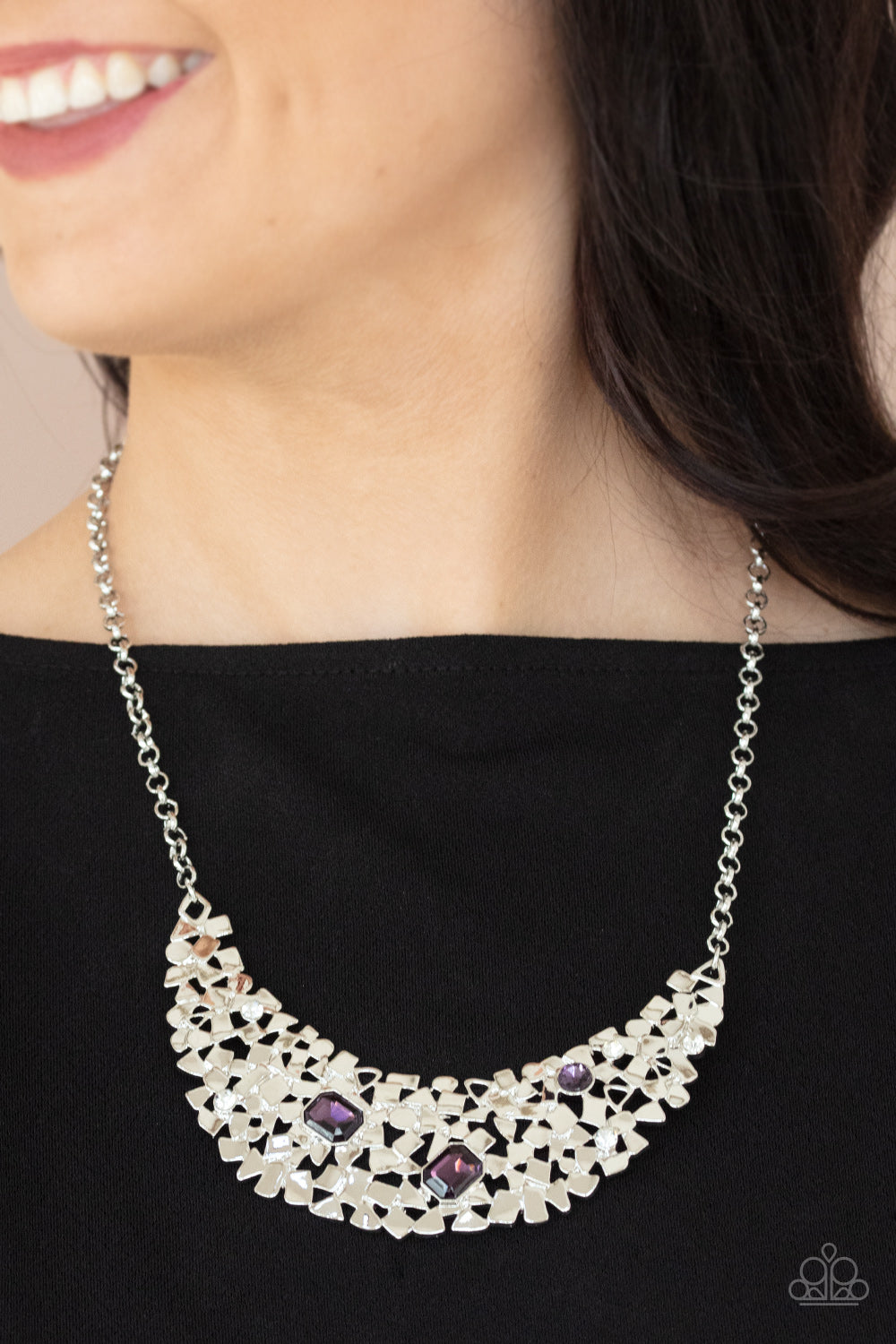 Paparazzi - Fabulously Fragmented - Purple  Necklace - Alies Bling Bar